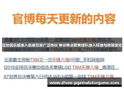 足协俱乐部准入名单引发广泛热议 争议焦点聚焦球队准入标准与政策变化 足协俱乐部准入名单引发广泛热议 争议焦点聚焦球队准入标准与政策变化