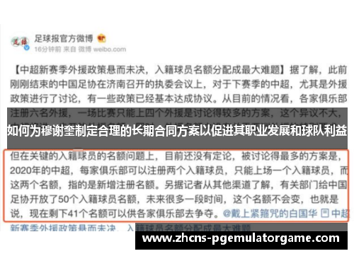 如何为穆谢奎制定合理的长期合同方案以促进其职业发展和球队利益